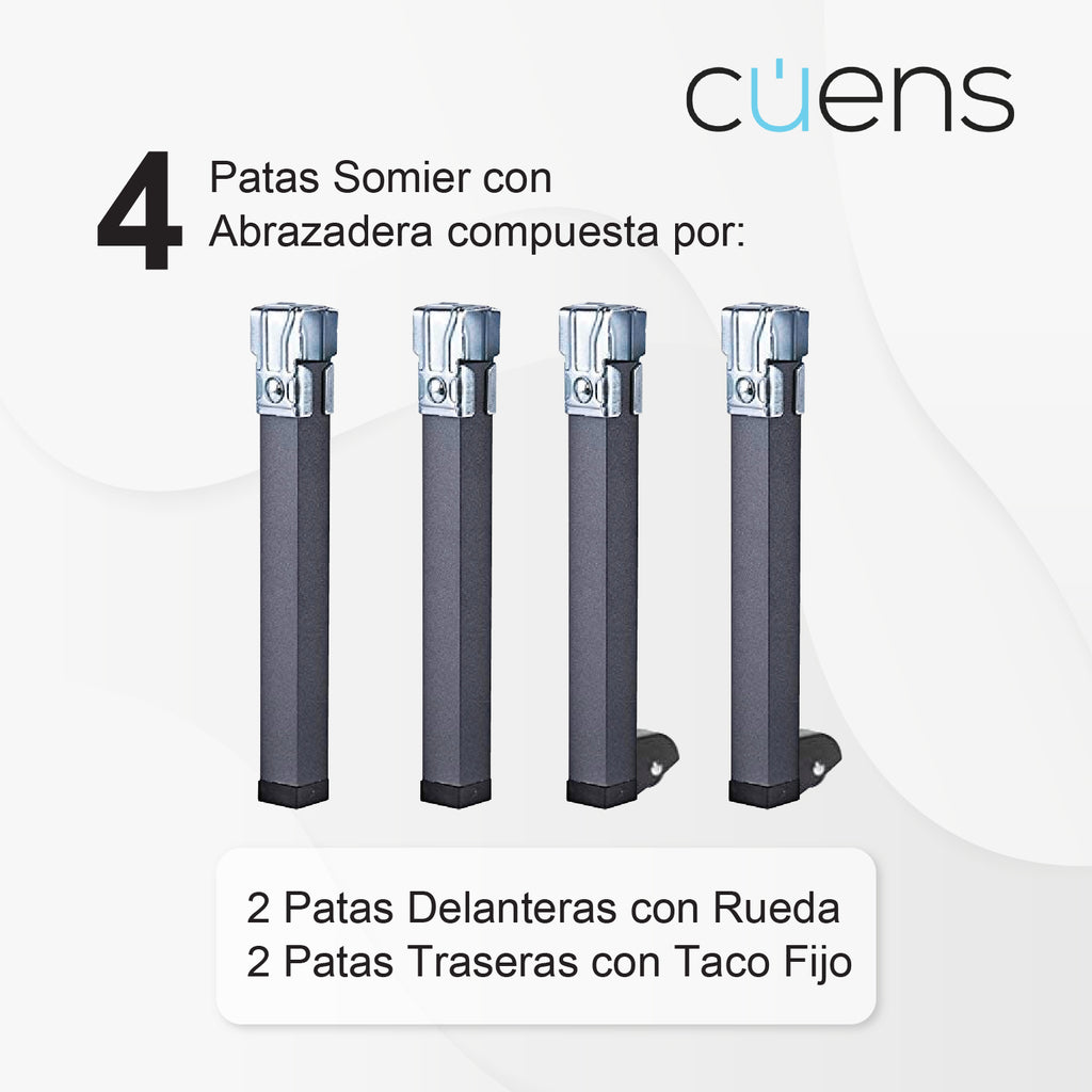 Juego 4 Patas Somier (2 con ruedas) 320 x 30 x 30 cm