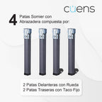 Juego 4 Patas Somier (2 con ruedas) 320 x 30 x 30 cm